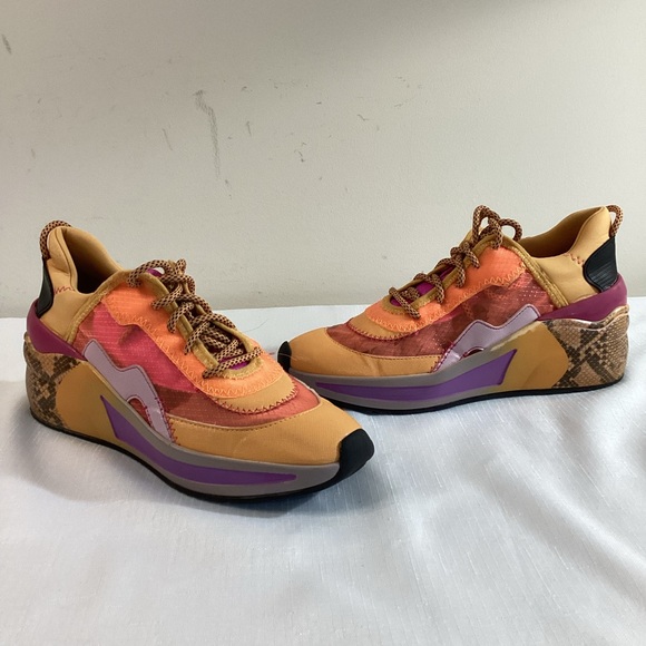 Gianni Bini Women's Sneakers in Orange and Purple With Reptile Heel Size 7 - Picture 1 of 14